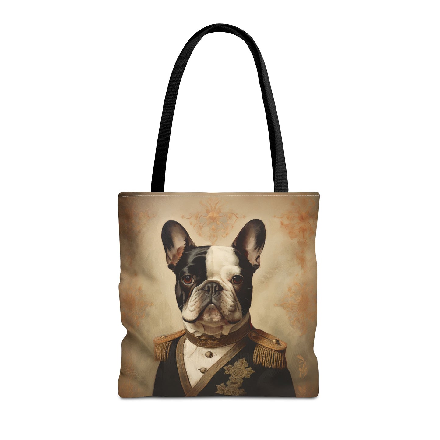 French Bulldog Royal Portrait Canvas Tote Bag, Eco-Friendly Gift