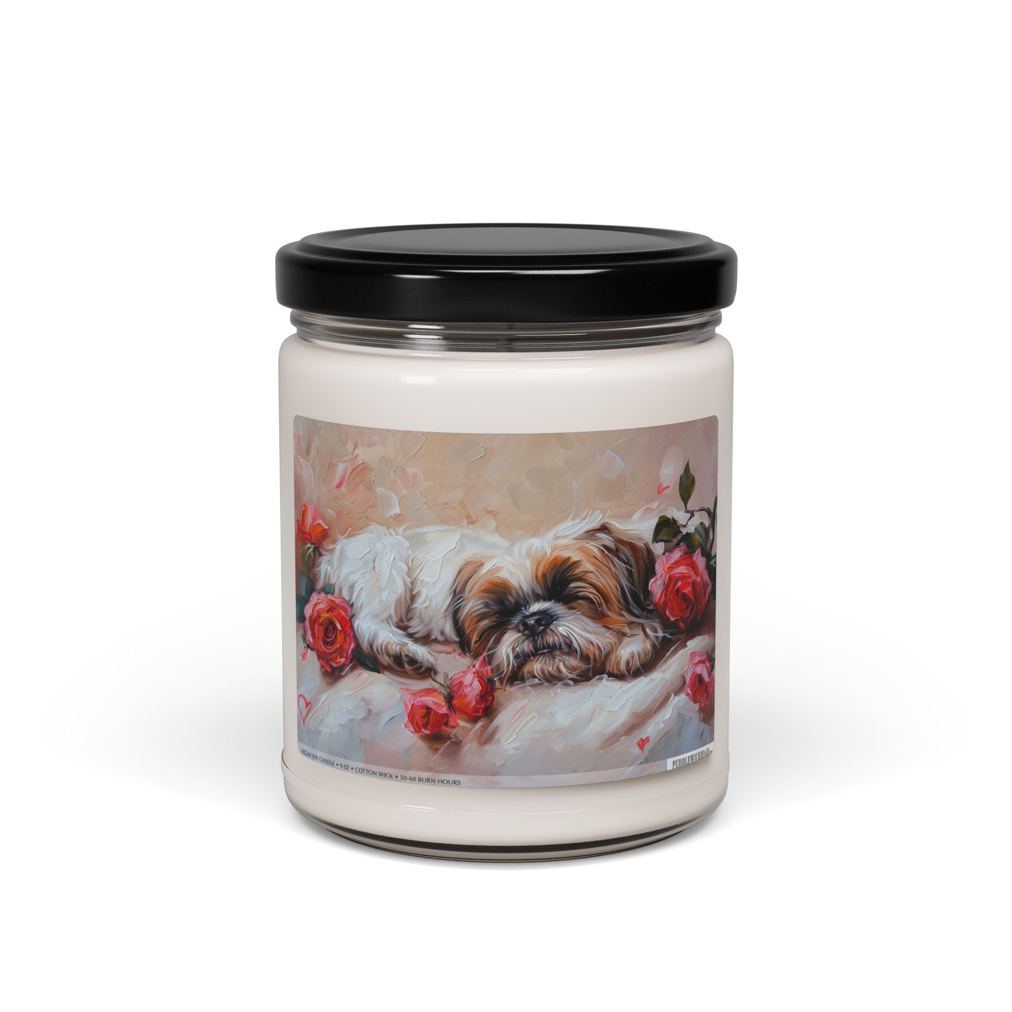 Shih Tzu Rose Garden Candle – Pet Lover’s Gift & Memorial Keepsake