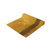 Golden Sakura Blossom Table Runner | Yellow, Cream, and Brown Design (72" or 90")