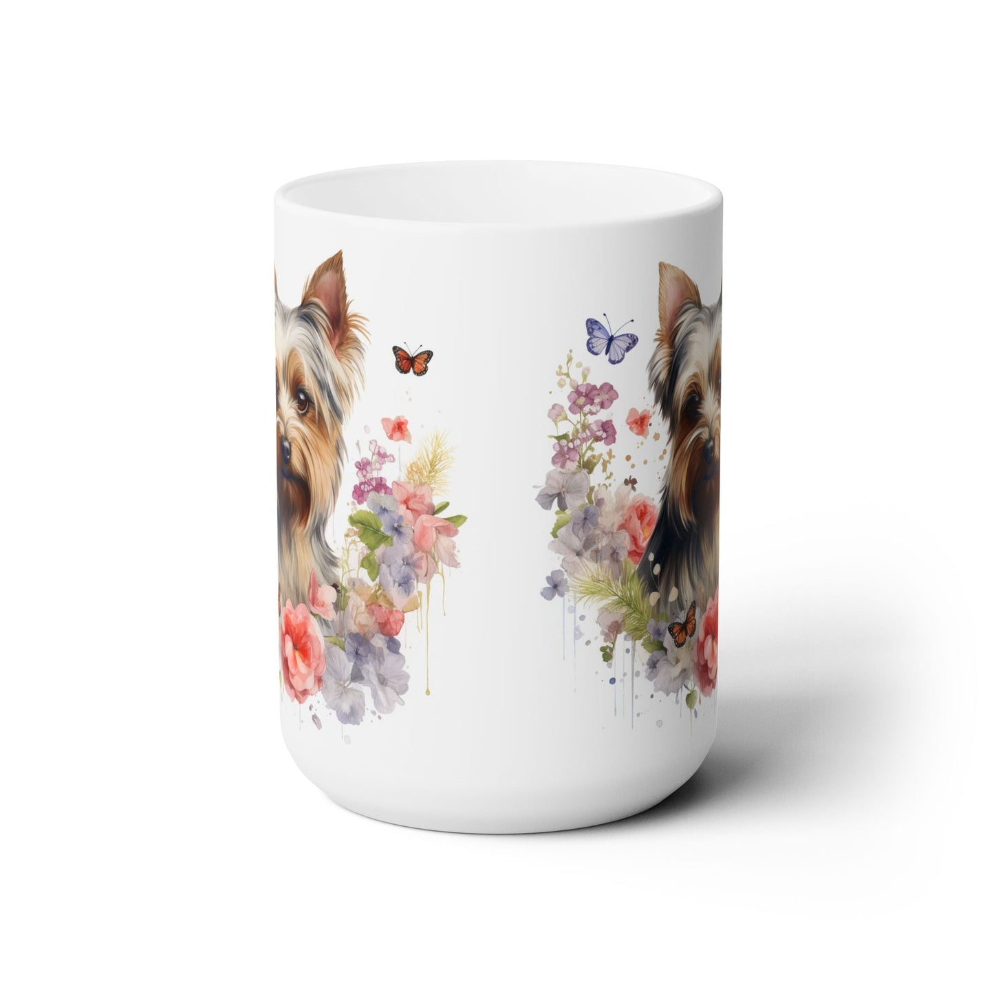 Yorkie Bliss Floral Coffee Mug – Yorkshire Terrier Gift for Dog Lovers