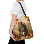 Autumn Squirrel Tote Bag, Festive Eco-Friendly Canvas for Thanksgiving