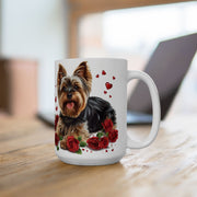 Yorkshire Terrier Lover’s Valentine Mug – Yorkie Gift with Roses