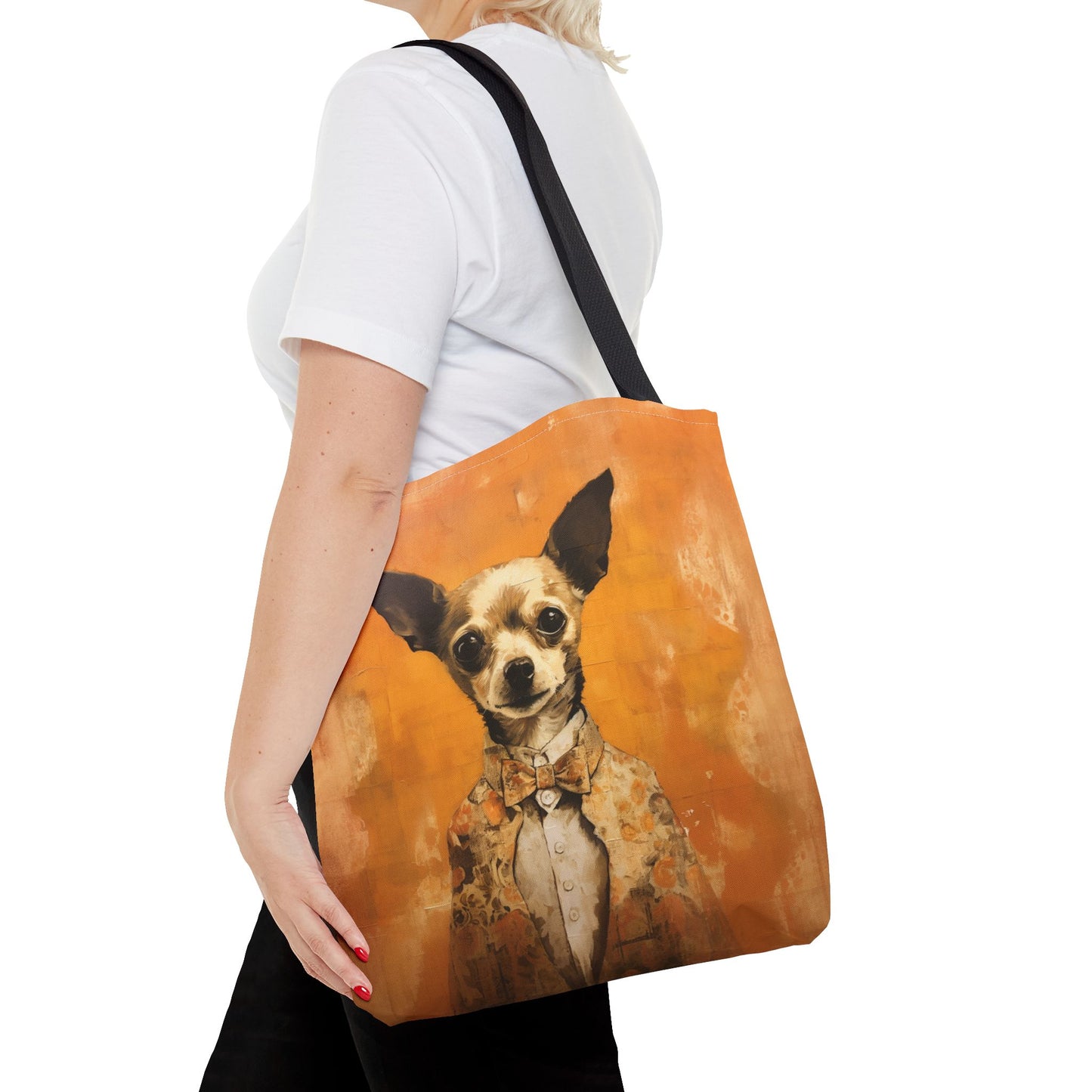 Chihuahua Chic Tote Bag - Stylish Orange Canvas for Dog Lovers