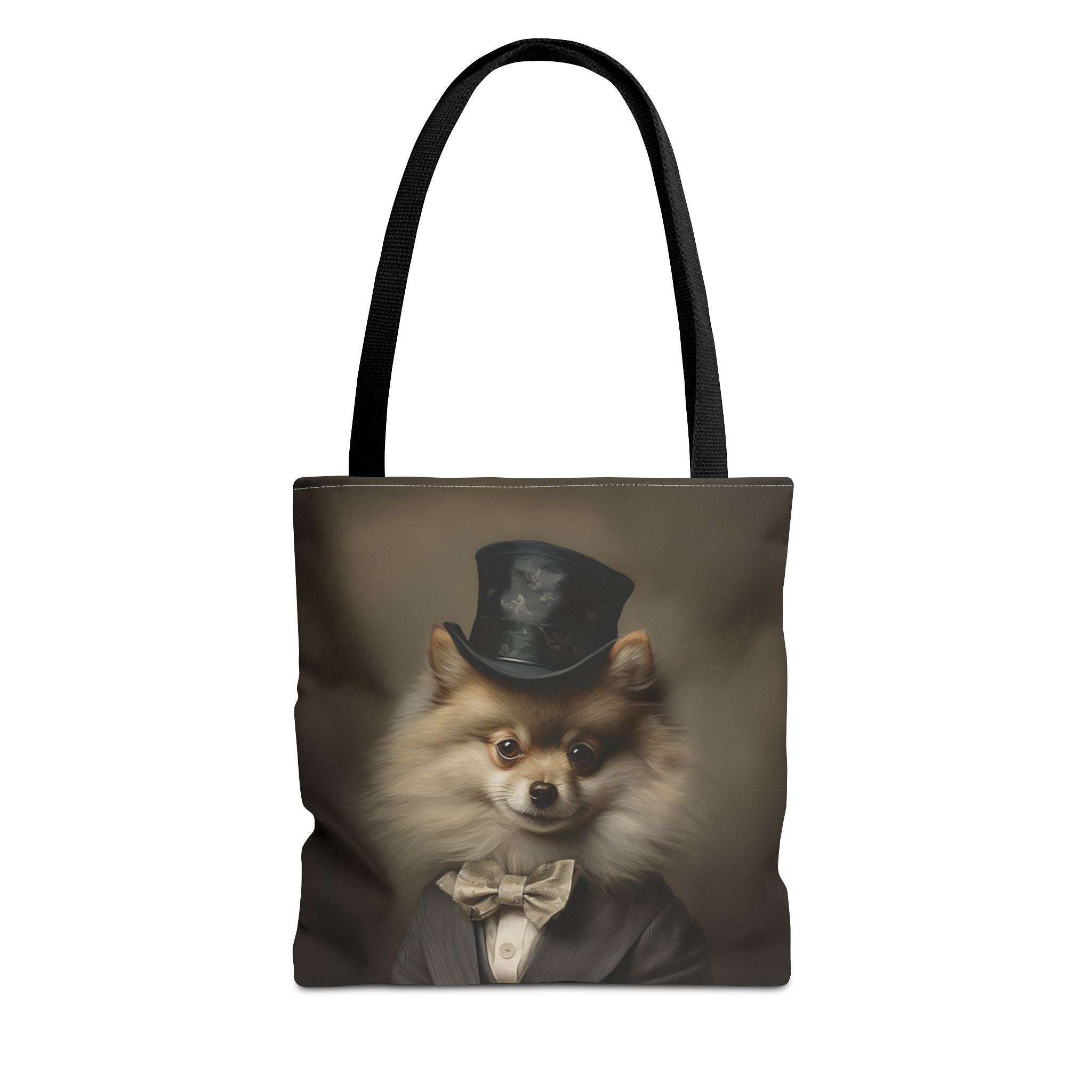 Refined Pomeranian Gentleman Tote Bag, Vintage Dog Lover Gift