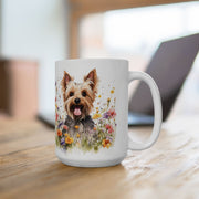 Yorkie Bliss Mug - Yorkshire Terrier Floral Coffee Cup Gift