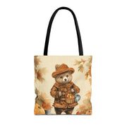 Autumn Harvest Bear Tote with Cozy Fall Vibes, Perfect Gift for Nature Lovers