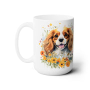 Cavalier King Charles Spaniel Floral Coffee Mug | Cute Dog Lover Gift