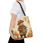 Autumn Harvest Bear Tote with Cozy Fall Vibes, Perfect Gift for Nature Lovers