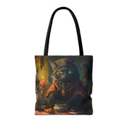 Mystic Black Cat Enchanted Tote Bag, Artistic Eco-Friendly Gift for Cat Lovers