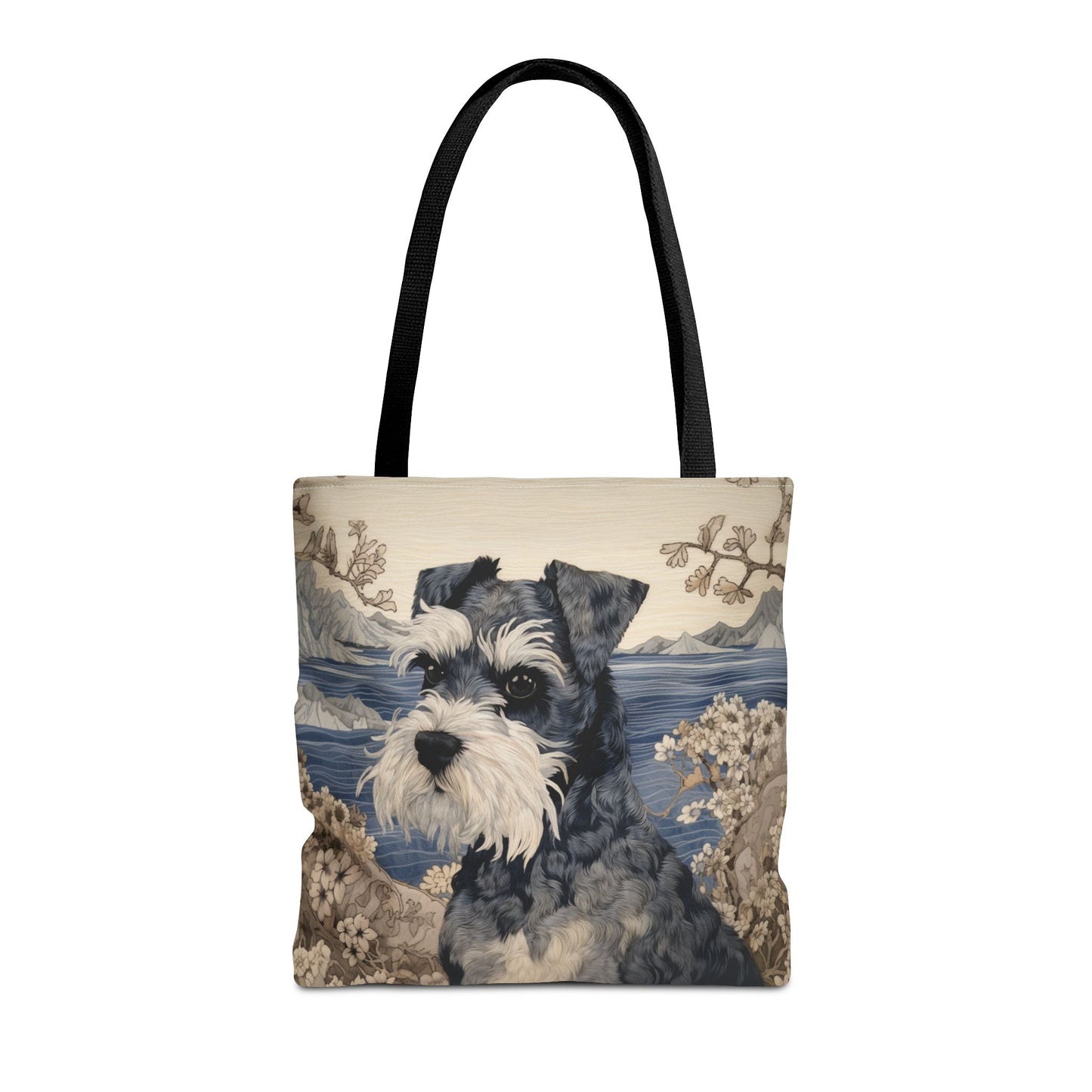 Miniature Schnauzer Coastal Elegance Tote Bag, Eco-Friendly Canvas for Dog Lovers