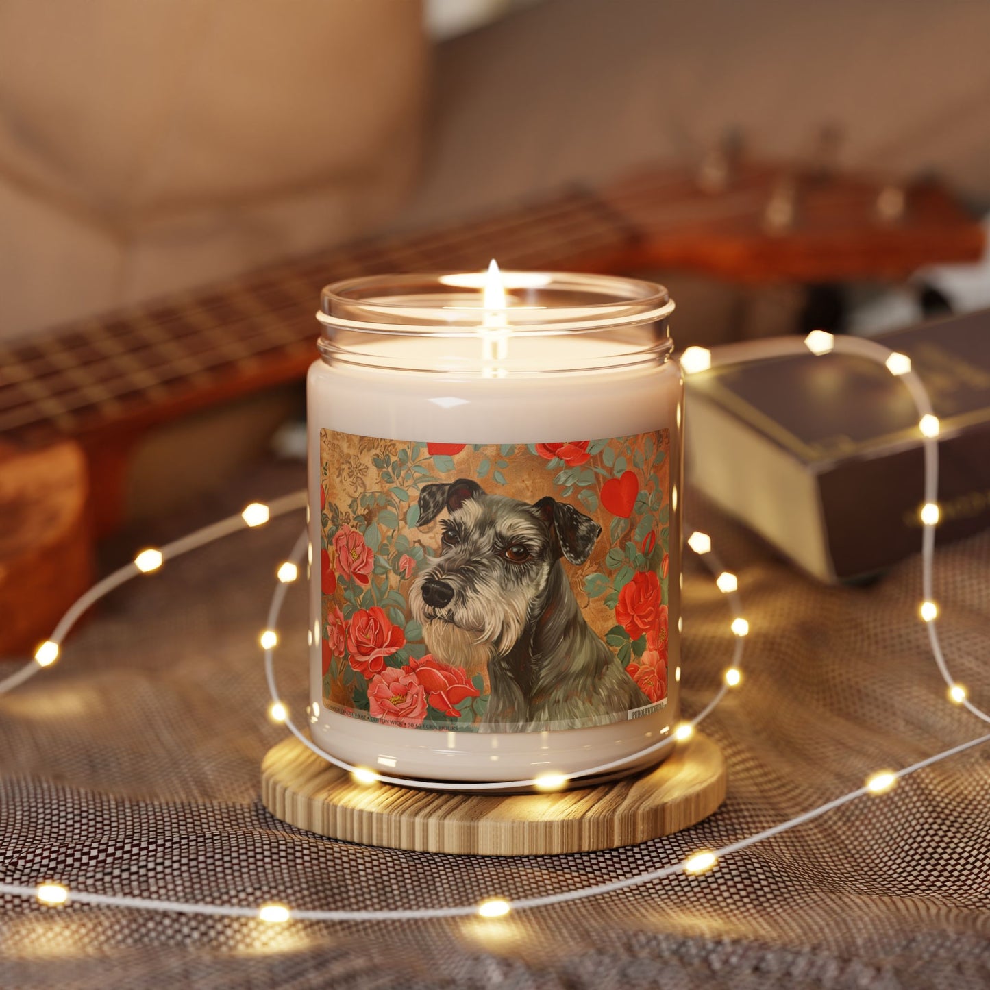 Mini Schnauzer Vintage Art Candle – Soy Wax Dog Lover Gift