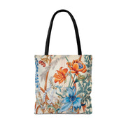 Floral Elegance Canvas Tote Bag, Eco-Friendly Reusable Market Bag