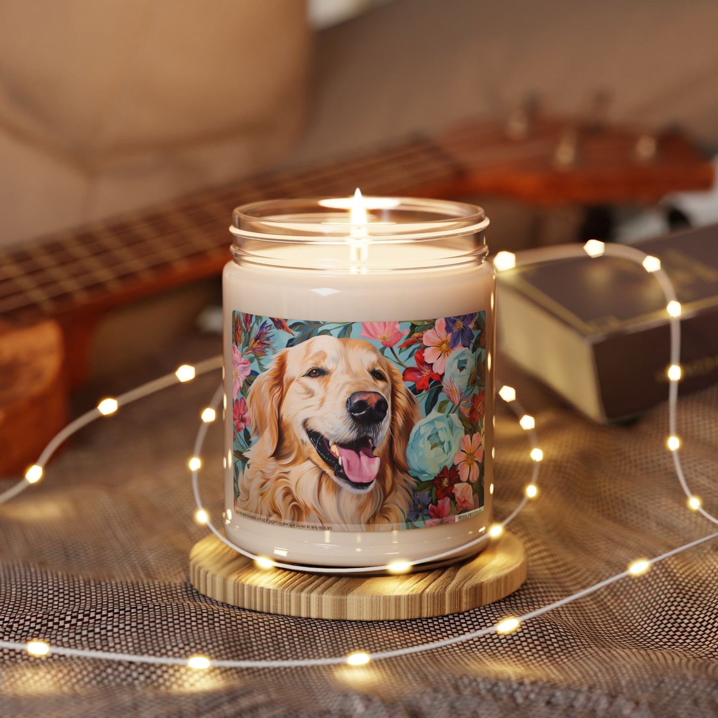 Golden Retriever Floral Candle – Dog Lover Gift with Signature Scents