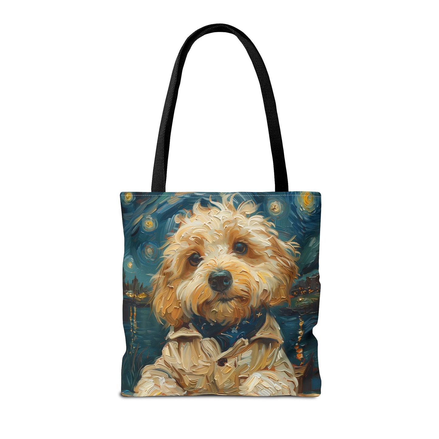 Golden Doodle Starry Night Tote Bag, Artistic Eco-Friendly Gift