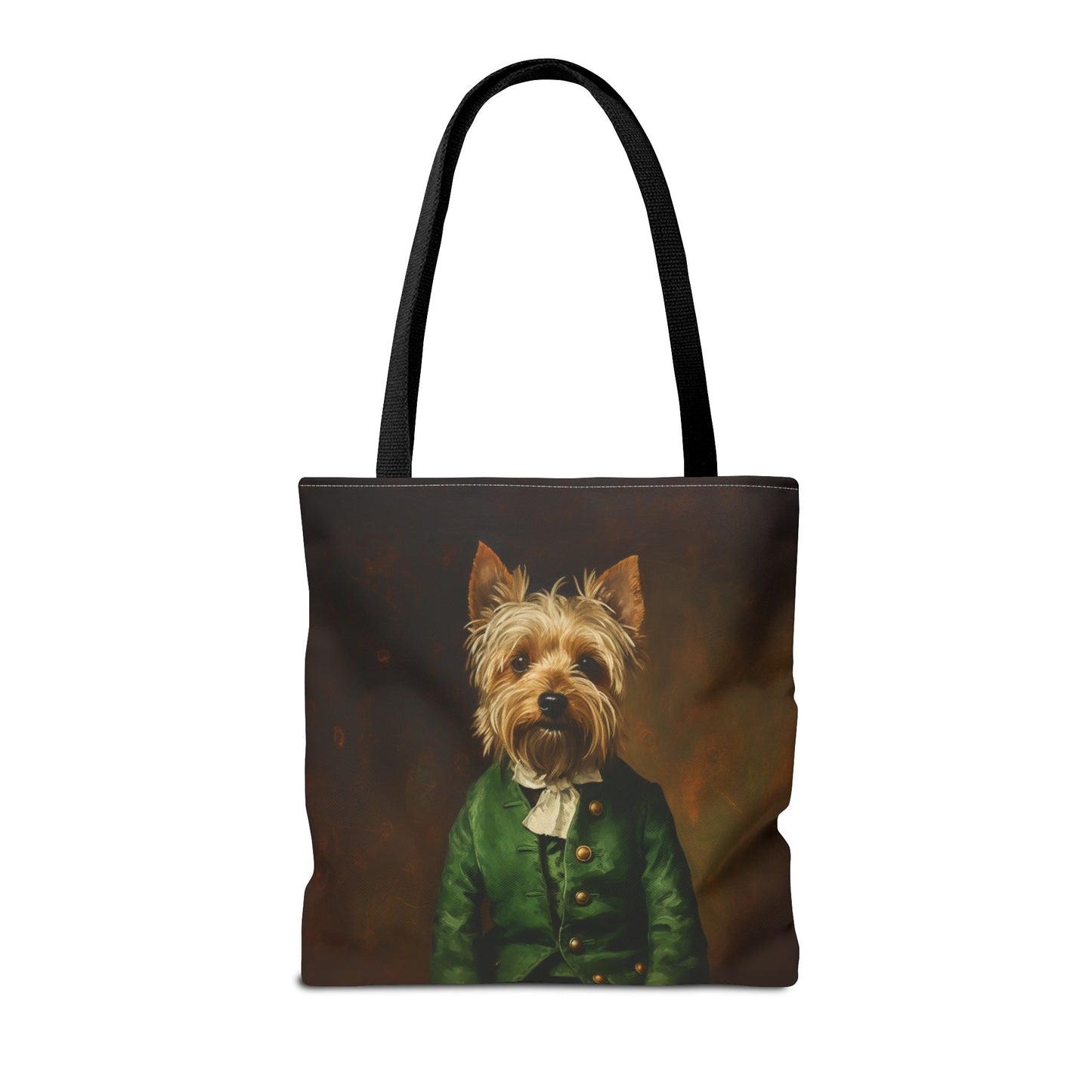 Yorkie Elegance: Vintage Green Yorkshire Terrier Tote Bag