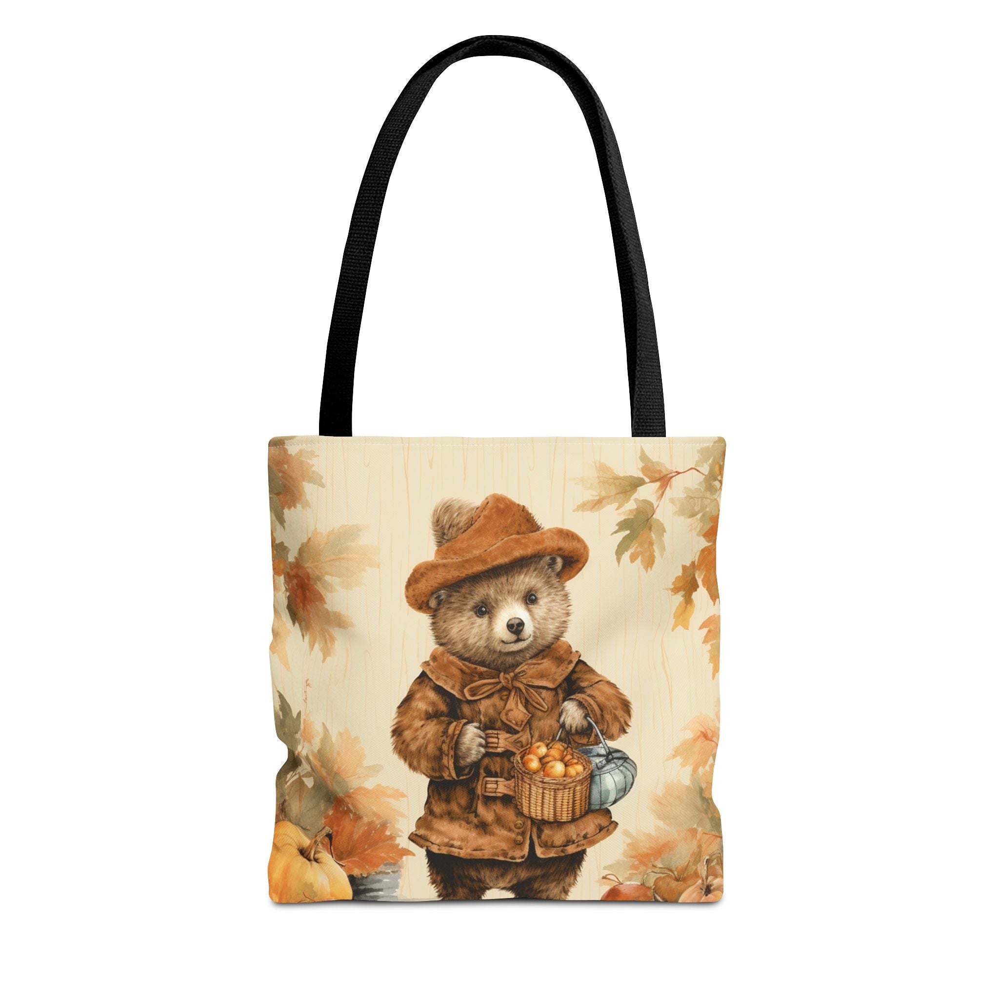 Autumn Harvest Bear Tote with Cozy Fall Vibes, Perfect Gift for Nature Lovers