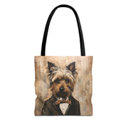 Yorkie Gentleman Tote Bag, Stylish Canvas Accessory for Dog Lovers