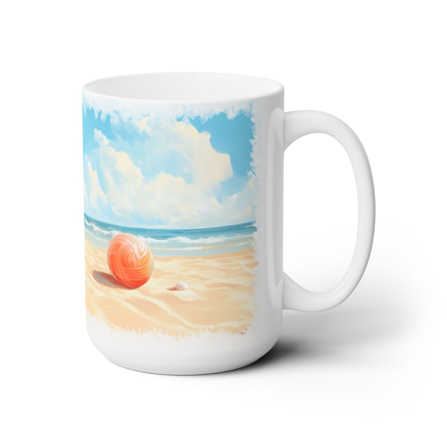 Pomeranian Summer Beach Mug | Adorable Coastal Dog Lover Cup