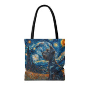 Starry Night Schnauzer Tote Bag – Artistic Dog Lover's Canvas Bag