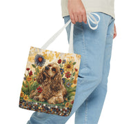 Cocker Spaniel Garden Blooms Canvas Tote Bag - Eco-Friendly Gift