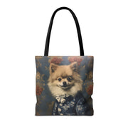 Elegant Pomeranian Tote Bag - Stylish Floral Art Canvas for Dog Lovers