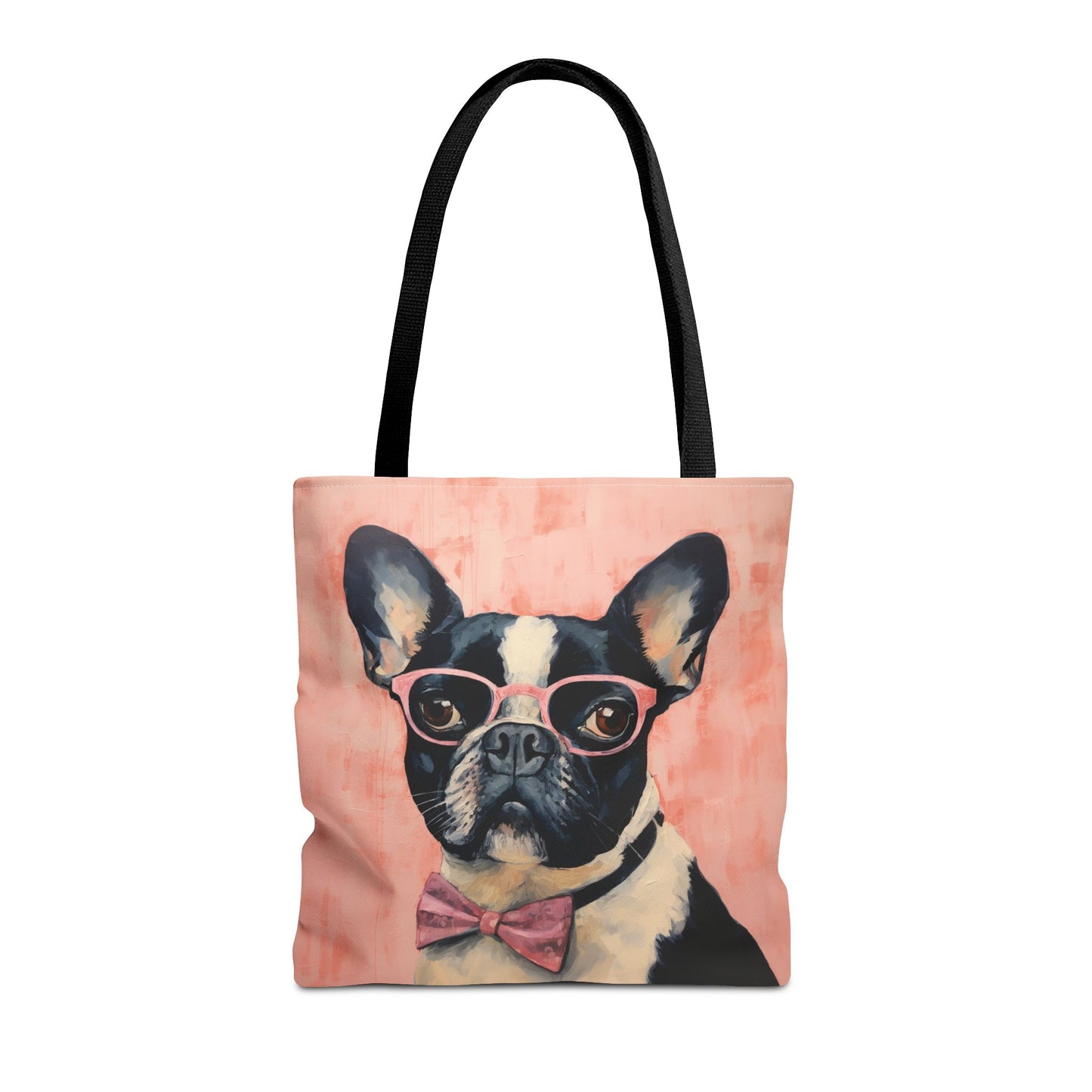 Chic French Bulldog Tote Bag with Pink Glasses and Bow Tie