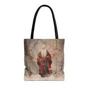 Vintage Santa Claus Canvas Tote Bag - Christmas Market & Gift Shopping Essential