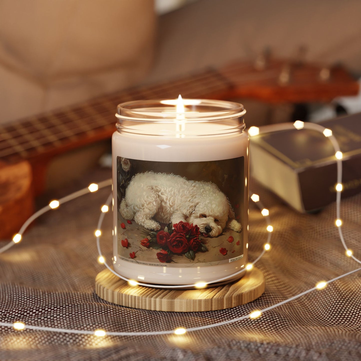 Bichon Frise Vintage Art Candle – Cozy Gift for Dog Lovers