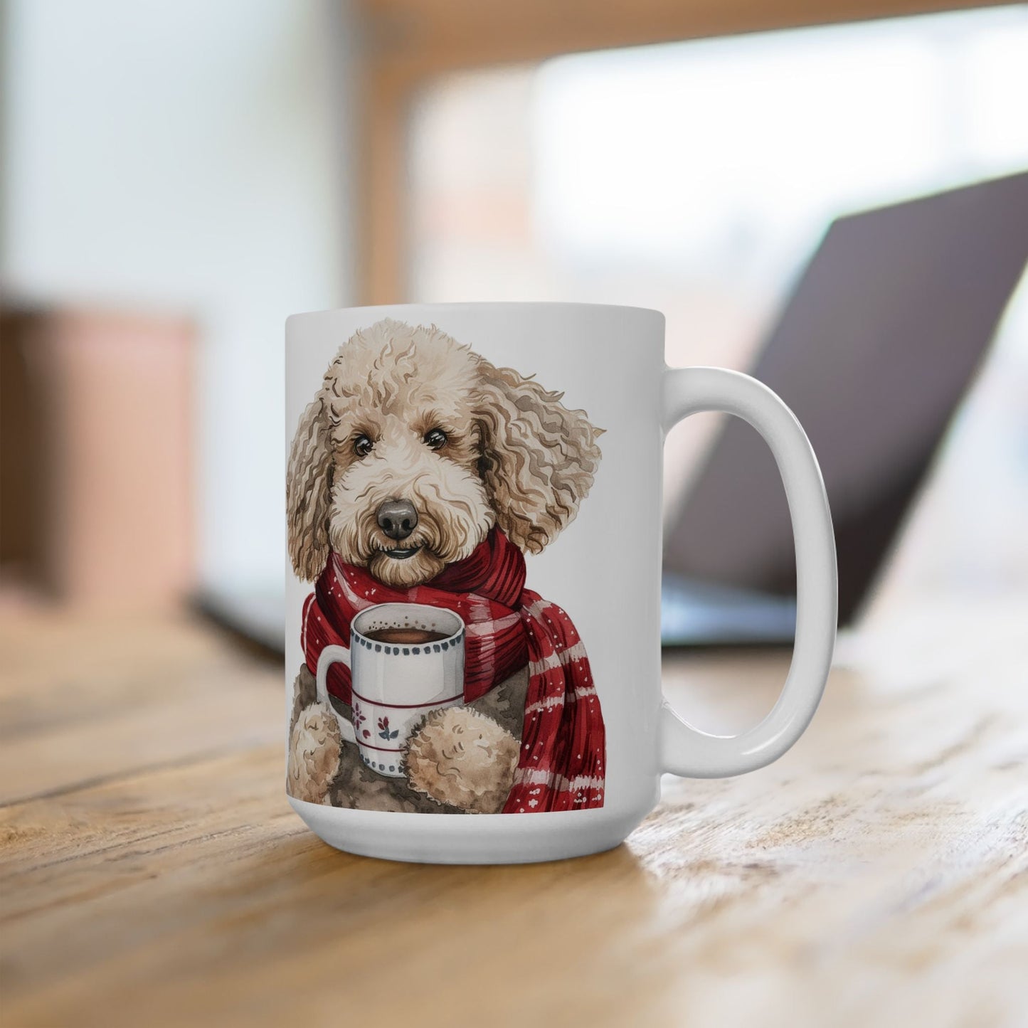 Poodle Lover's Cozy Winter Mug – Perfect Gift for Dog Moms