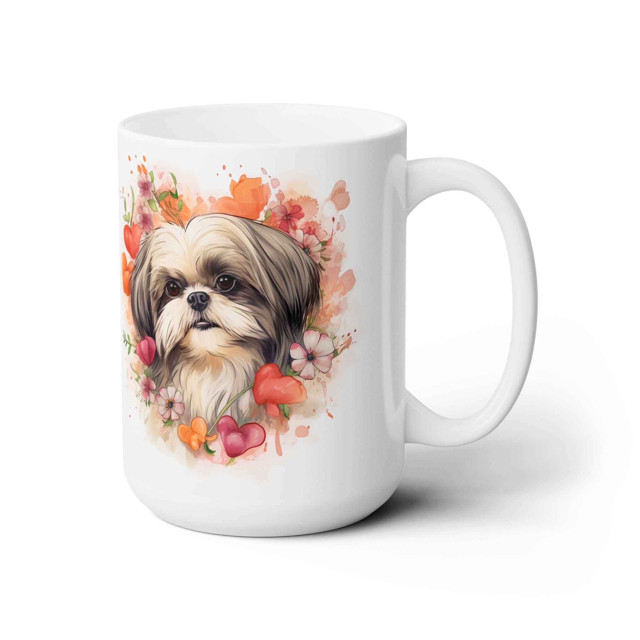 Adorable Shih Tzu Lover Mug with Floral Design - Perfect Gift!