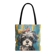 Shih Tzu Lover's Canvas Tote Bag – Colorful Artistic Design for Pet Parents