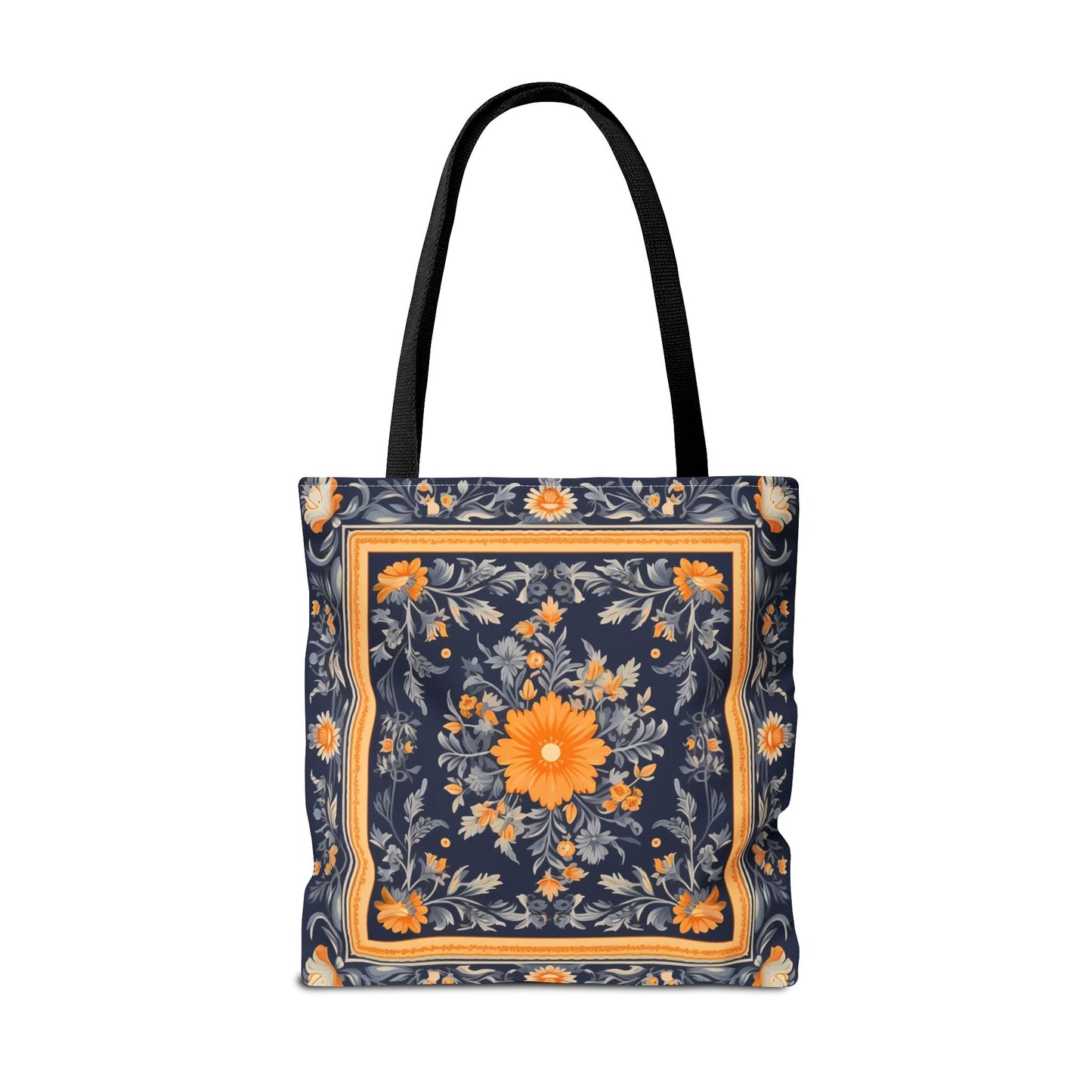 Golden Daisy Floral Tote Bag - Eco-Friendly Canvas Market Tote