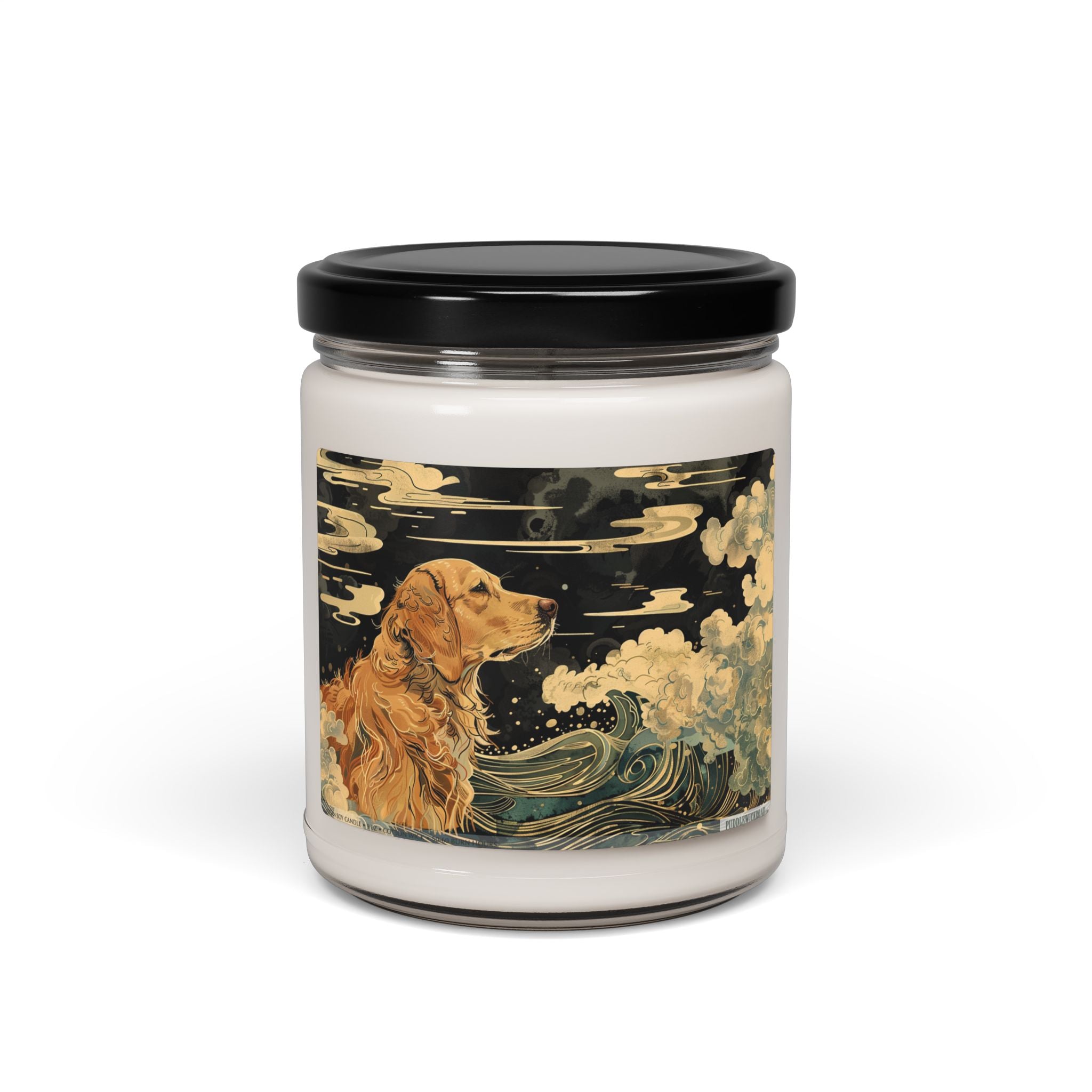 Golden Retriever Artisan Candle - Ocean Breeze Design