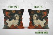 Starry Night Lhasa Apso Boho Throw Pillow – Whimsical Canine Home Décor