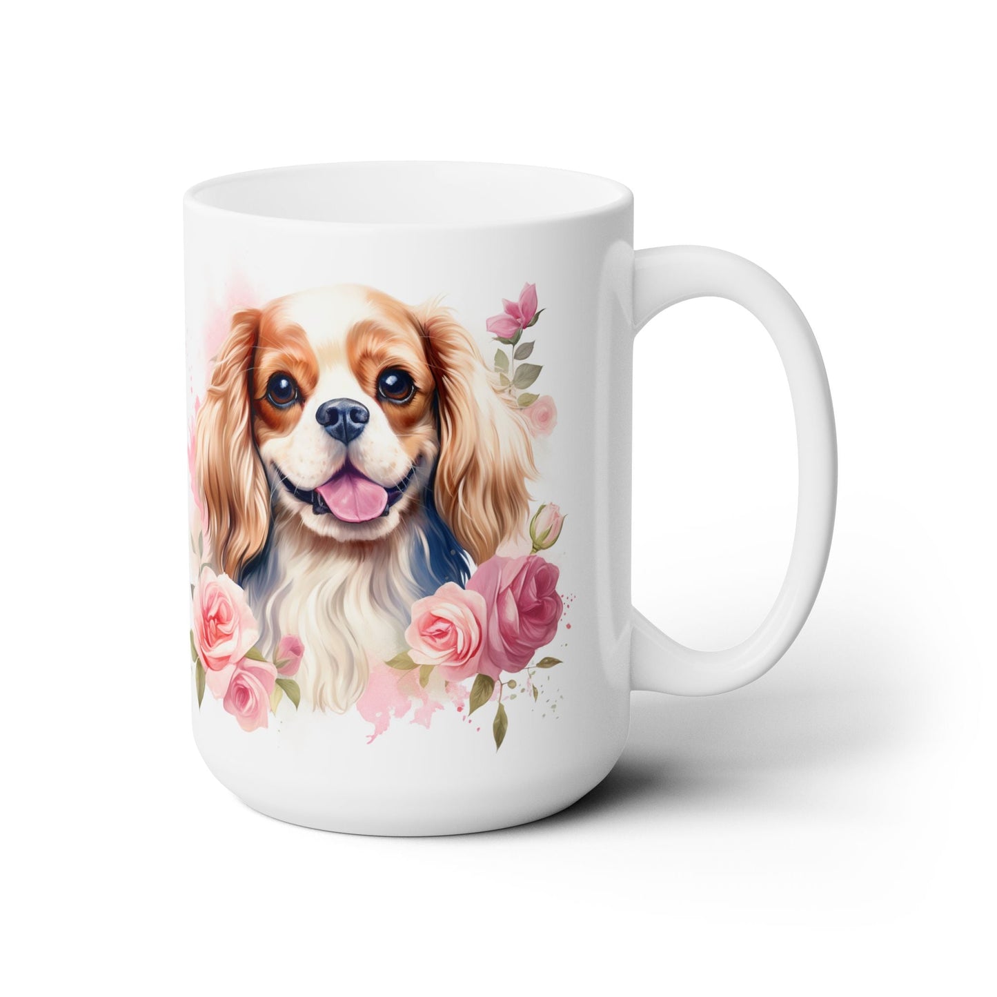 Cavalier King Charles Spaniel Floral Coffee Mug | Cavie Mom Gift