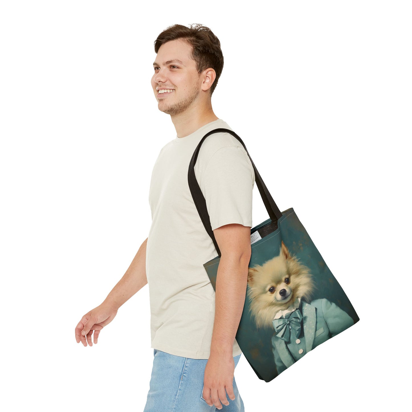 Regal Pomeranian Canvas Tote Bag, Stylish Gift for Dog Lovers