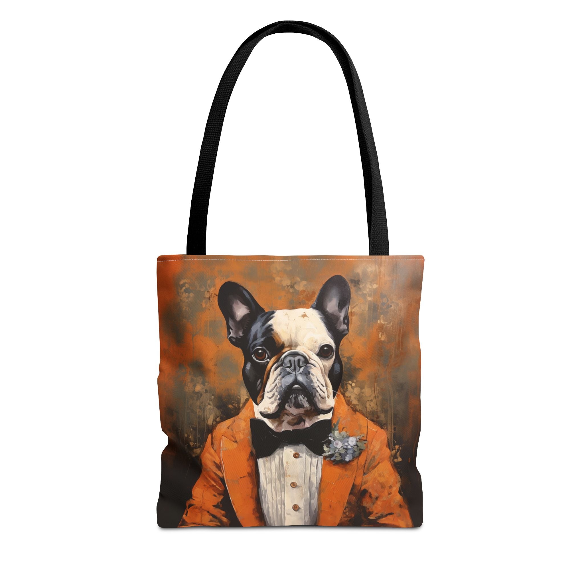 French Bulldog Formal Portrait Canvas Tote Bag, Stylish & Eco-Friendly Accessory