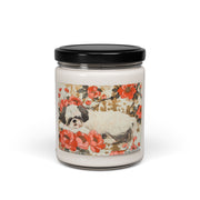 Shih Tzu Blossom Candle - Vintage Art Soy Gift for Dog Lovers