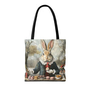 Charming Easter Bunny Canvas Tote Bag with Vintage Artwork