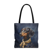 Dapper Dachshund Portrait Tote Bag – Elegant Canvas Dog Lover Gift