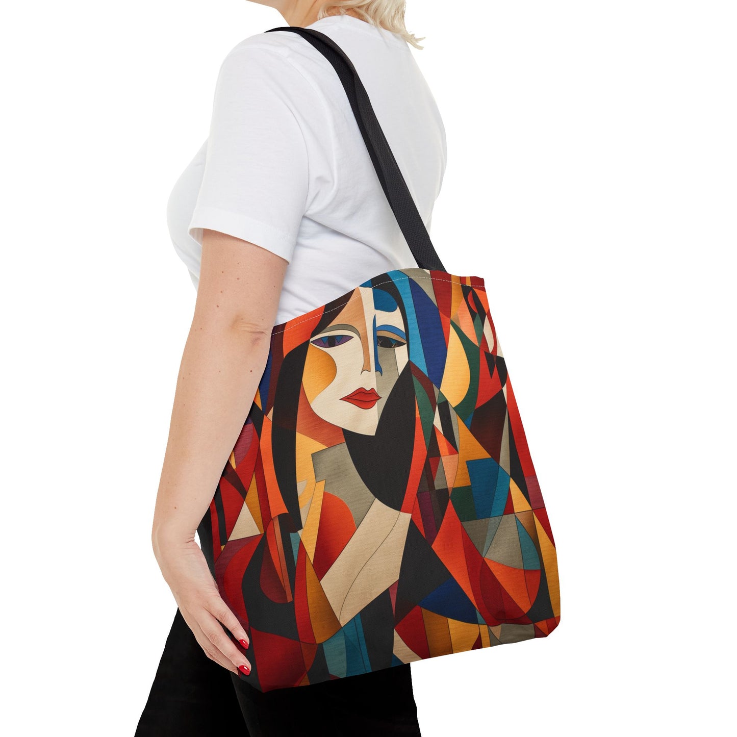 Modern Cubist Art Tote Bag – Vibrant Abstract Canvas for Art Lovers