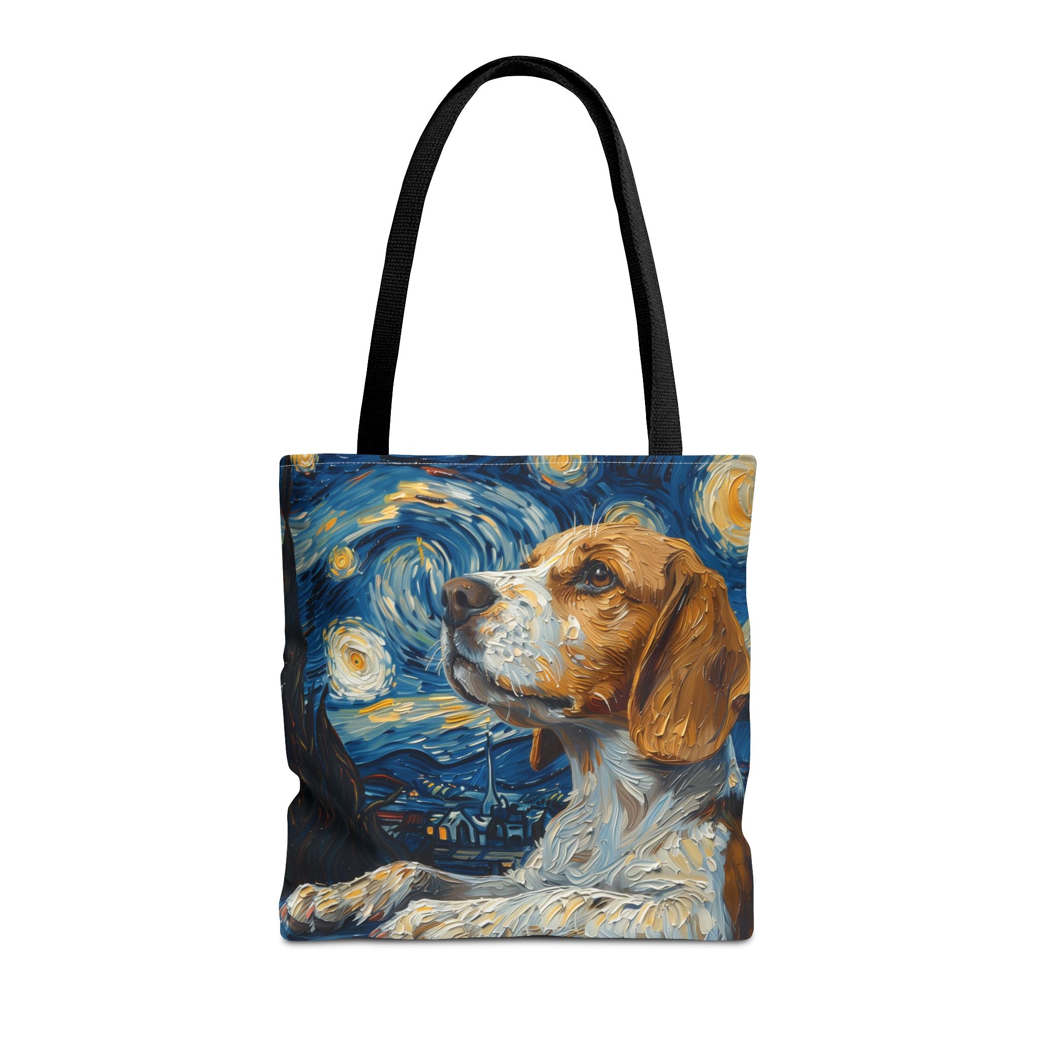 Starry Beagle Canvas Tote Bag - Artistic Eco-Friendly Shopping Companion