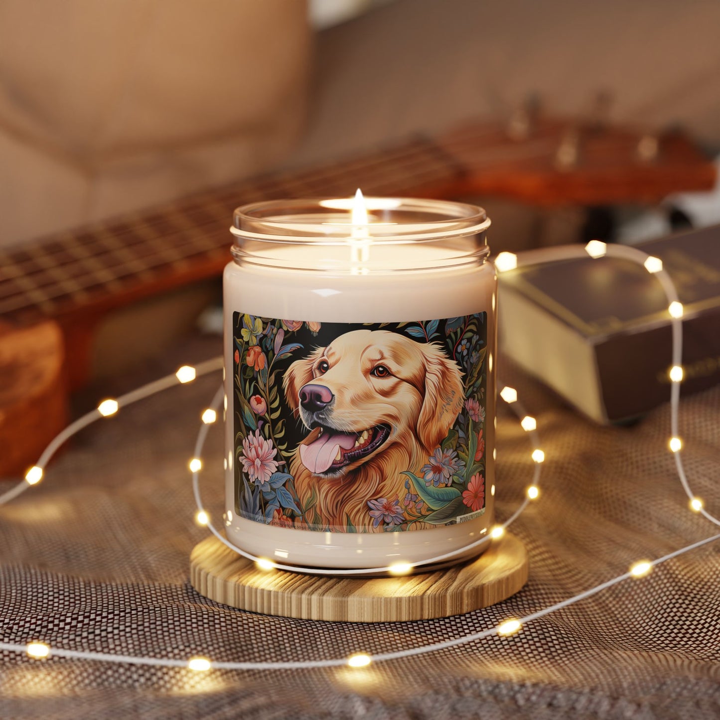 Golden Retriever Floral Candle – Perfect Gift for Dog Lovers