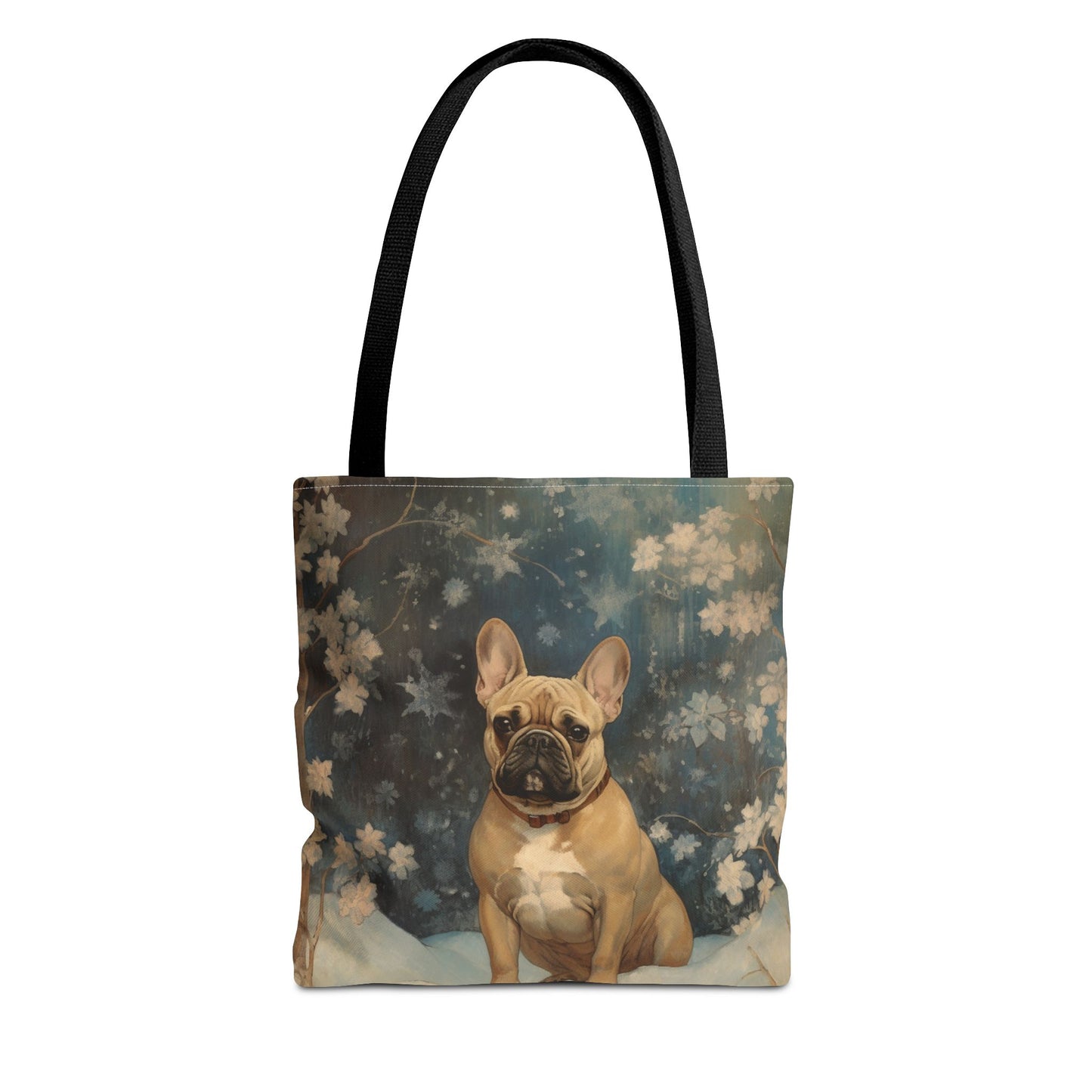 French Bulldog Winter Magic Tote Bag, Artistic Dog Lover Gift, Eco-Friendly