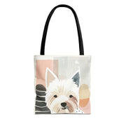 Westie Charm Tote Bag, Eco-Friendly Canvas Carry-All for Dog Lovers