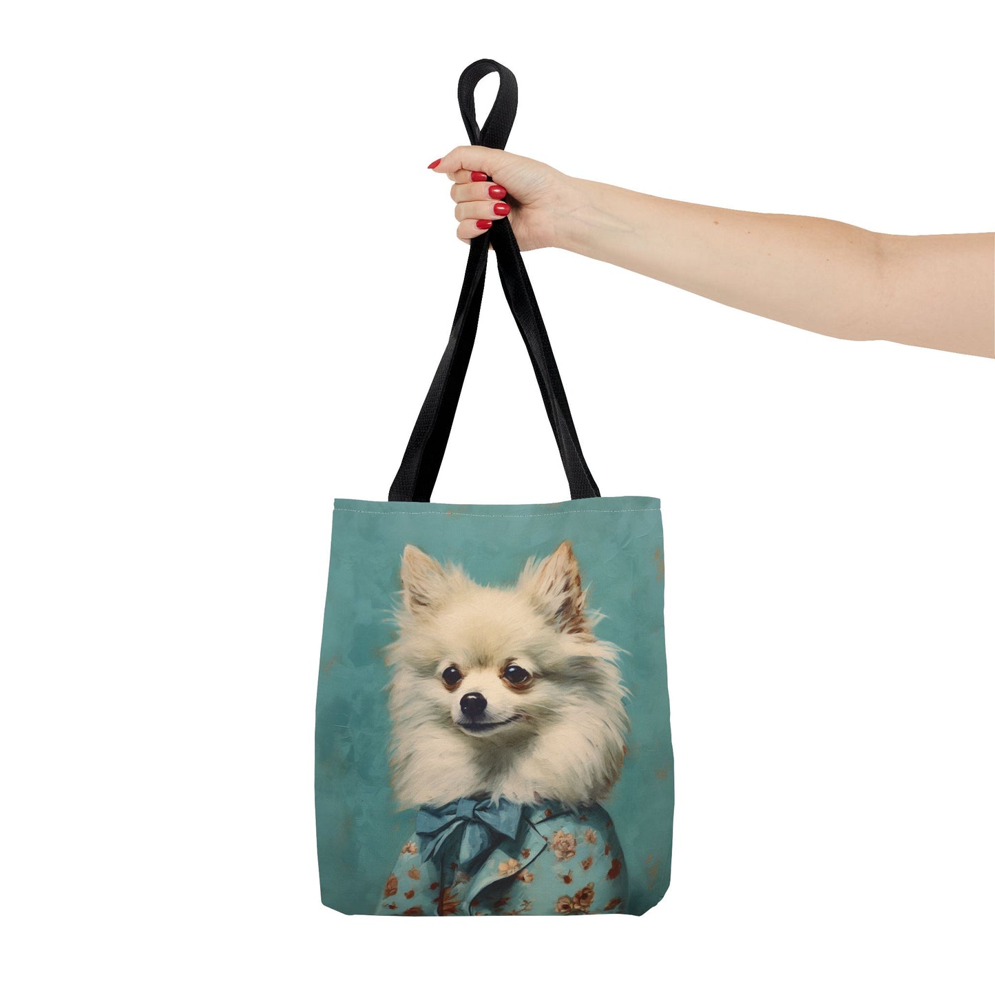 Elegant Pomeranian Canvas Tote Bag, Charming Gift for Dog Lovers