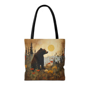 Bear Wilderness Canvas Tote Bag - Rustic Nature-Inspired Eco-Friendly Gift