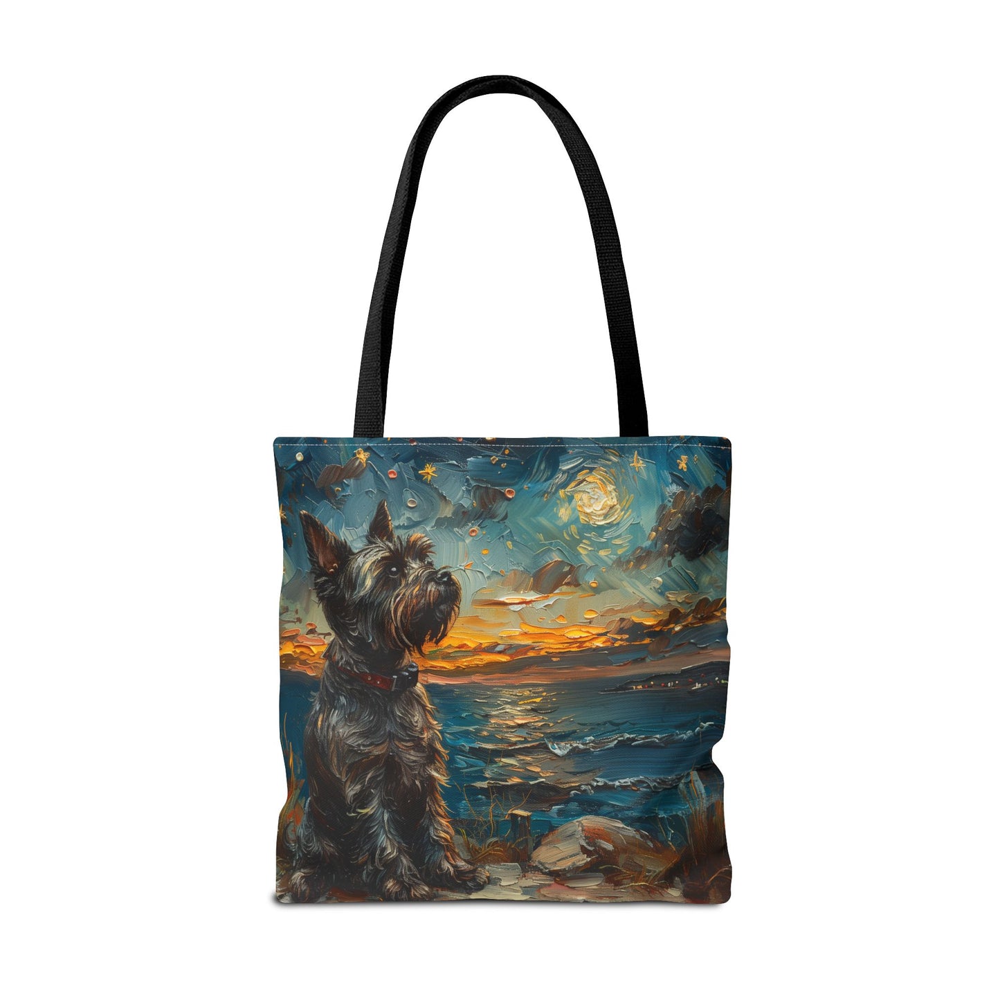 Scottie Sunset Dreamscape Eco-Friendly Tote Bag, Artistic Dog Lover Gift