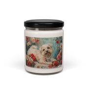 Maltese Dog Candle – Vintage Floral Soy Gift for Pet Lovers