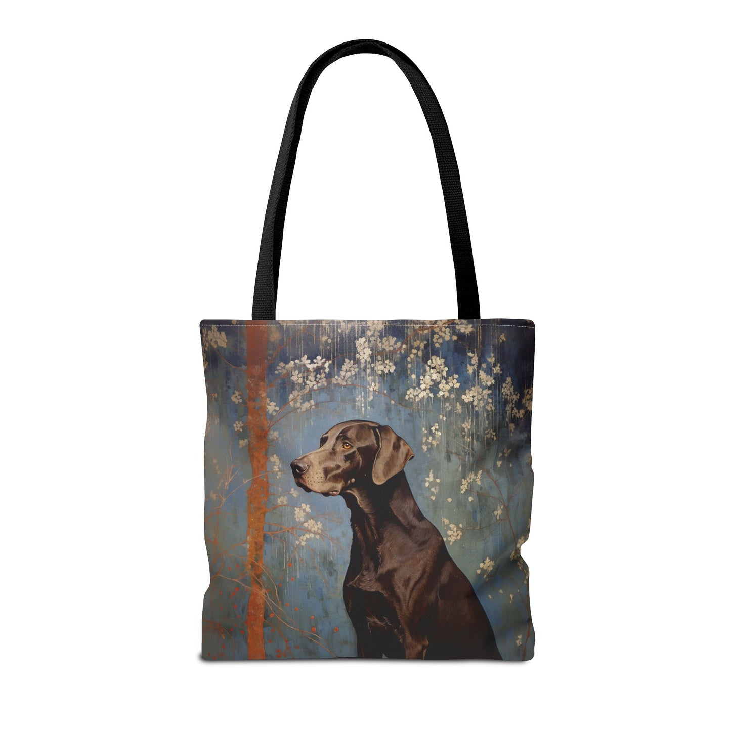 Elegant German Shorthaired Pointer Floral Canvas Tote Bag, Perfect for Dog Lovers